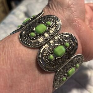 Green and silver bracelet